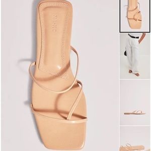 NA-KD Fine Strappy Flat Slippers/Sandals. Beige. Size EU 38 (size 7.5-8)